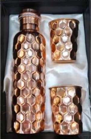 Copper Mug Bottle Set for Premium Drinkware Gifting, Stylish Copper Utility Combo for Home Use, Festive Hampers and Corporate Gift Presentation